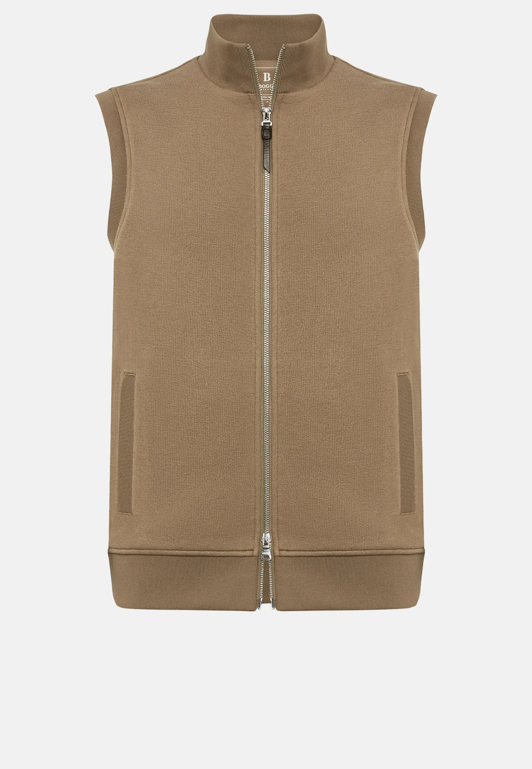 Sweats Et Joggings-Boggi Milano Sweat-shirt Rembourré Sans Manches En Coton Tencel Beige