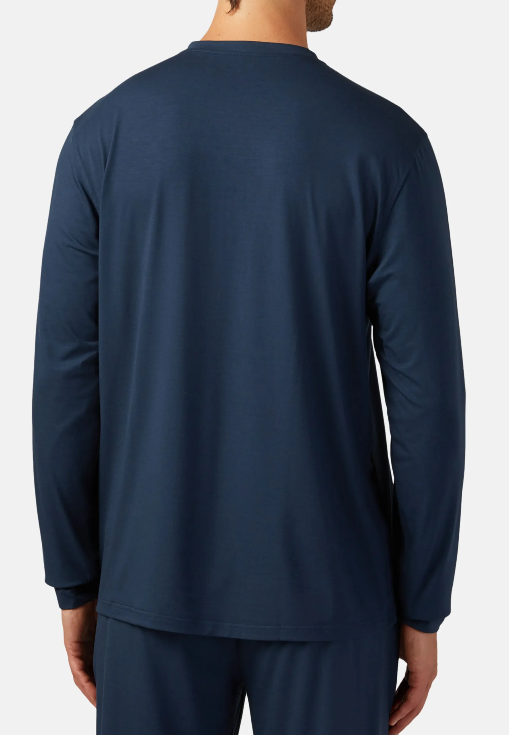Sous-Vêtements Et Pyjamas-Boggi Milano T-shirt Pyjama Manches Longues En Viscose Mélangée bleu marine