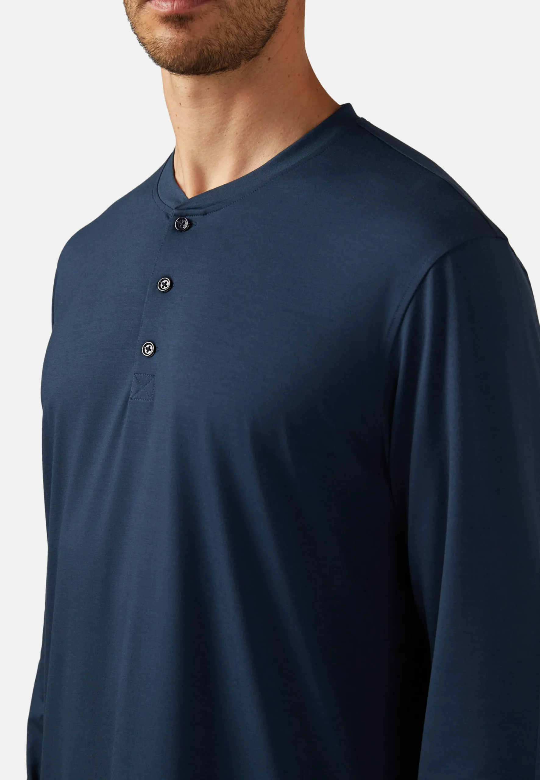 Sous-Vêtements Et Pyjamas-Boggi Milano T-shirt Pyjama Manches Longues En Viscose Mélangée bleu marine