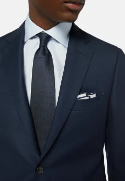 Vestes-Boggi Milano Veste Bleue Œil-de-perdrix En Laine Super 110