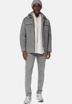 Vestes|Surchemise & Shirt Jackets-Boggi Milano Veste Chemise Blink En Laine Avec Plastron Gris