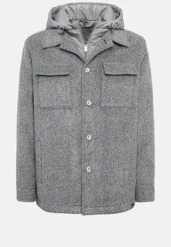 Vestes|Surchemise & Shirt Jackets-Boggi Milano Veste Chemise Blink En Laine Avec Plastron Gris