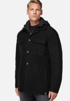 Surchemise & Shirt Jackets|Vestes-Boggi Milano Veste Chemise Blink En Laine Avec Plastron Noir