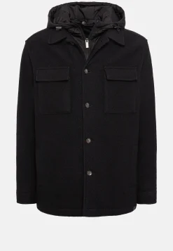 Surchemise & Shirt Jackets|Vestes-Boggi Milano Veste Chemise Blink En Laine Avec Plastron Noir