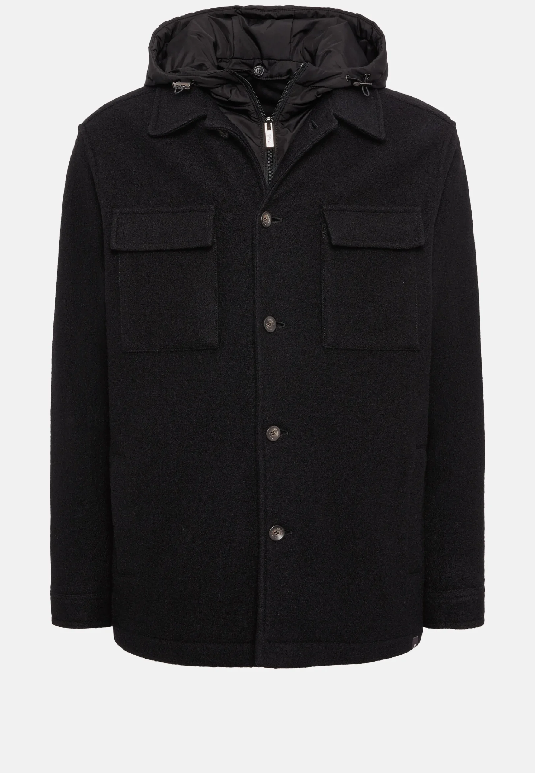 Surchemise & Shirt Jackets|Vestes-Boggi Milano Veste Chemise Blink En Laine Avec Plastron Noir