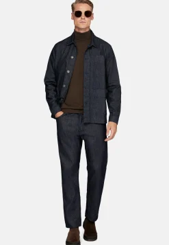 Vestes|Surchemise & Shirt Jackets-Boggi Milano Veste Chemise De Travail En Denim Bleu Foncé