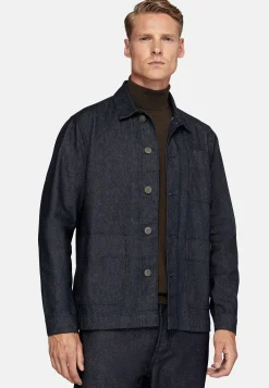 Vestes|Surchemise & Shirt Jackets-Boggi Milano Veste Chemise De Travail En Denim Bleu Foncé