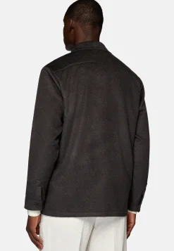 Surchemise & Shirt Jackets|Vestes-Boggi Milano Veste Chemise Link En Cachemire Mélangé Marron