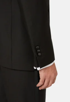 Vestes-Boggi Milano Veste De Smoking En Laine Avec Revers Châle Noir