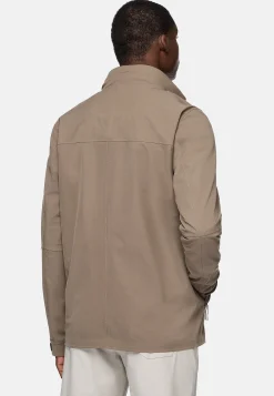 Blousons-Boggi Milano Veste De Treillis En Tissu Technique Recyclé B Tech Taupe