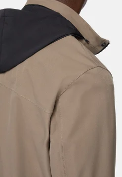 Blousons-Boggi Milano Veste De Treillis En Tissu Technique Recyclé B Tech Taupe