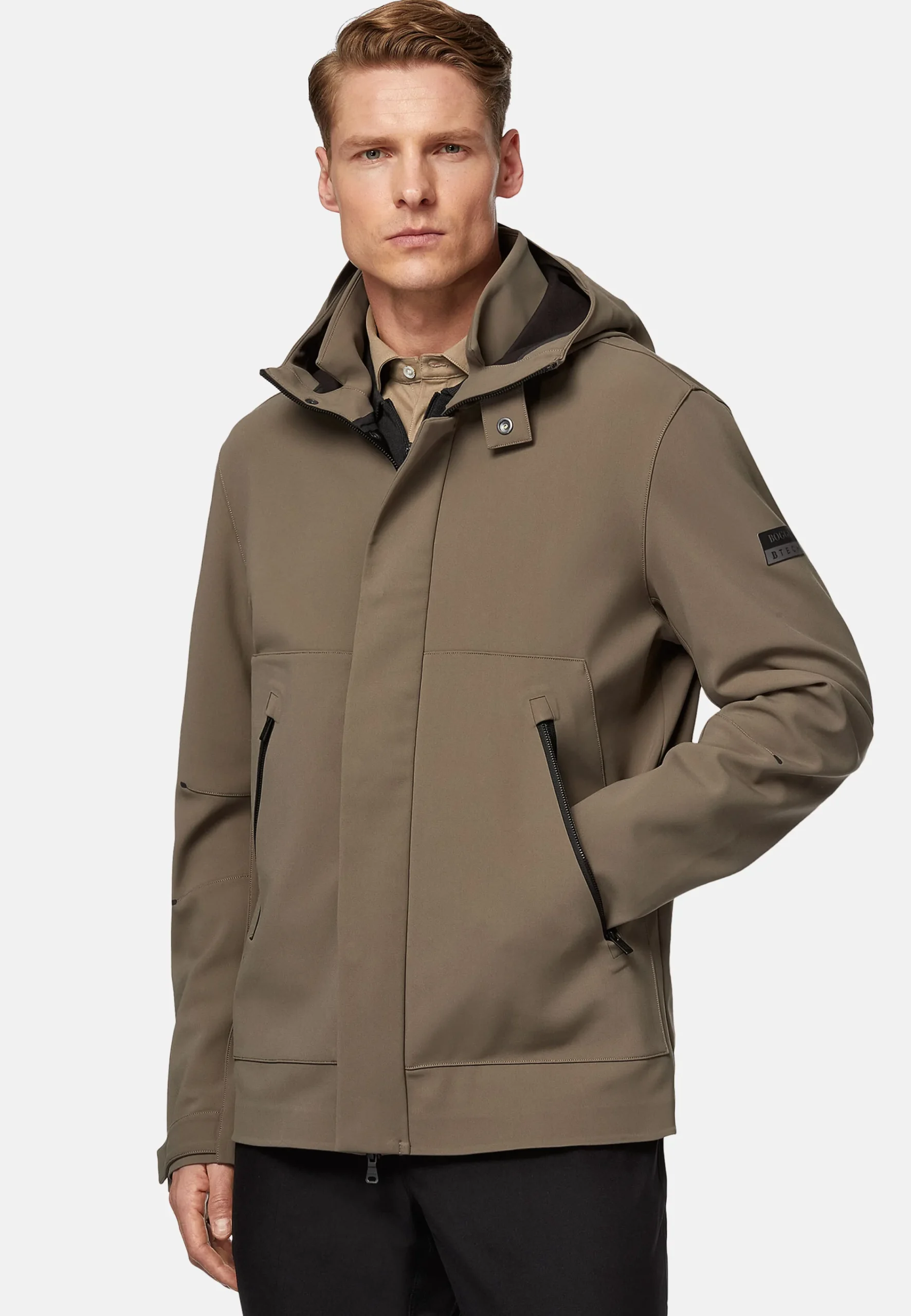 Blousons-Boggi Milano Veste En Tissu Technique Recyclé B Tech Taupe