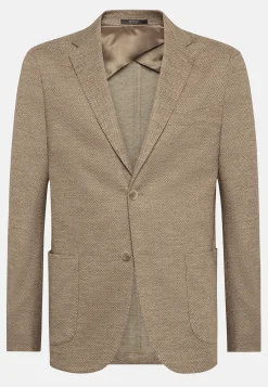 Vestes-Boggi Milano Veste Gris Tourterelle B Jersey En Laine Mélangée Taupe