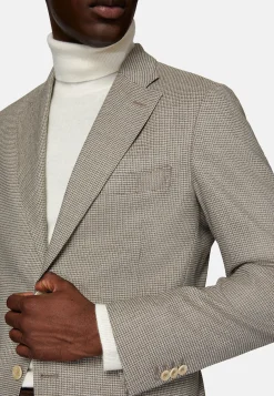 Vestes-Boggi Milano Veste Gris Tourterelle En Laine Extensible Taupe