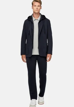 Vestes-Boggi Milano Veste Molletonnée Madison Bleu Marine En Coton Mélangé