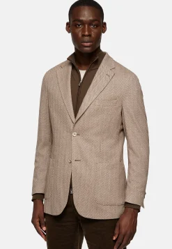 Vestes-Boggi Milano Veste Structurée En Coton Mélangé Jersey Taupe