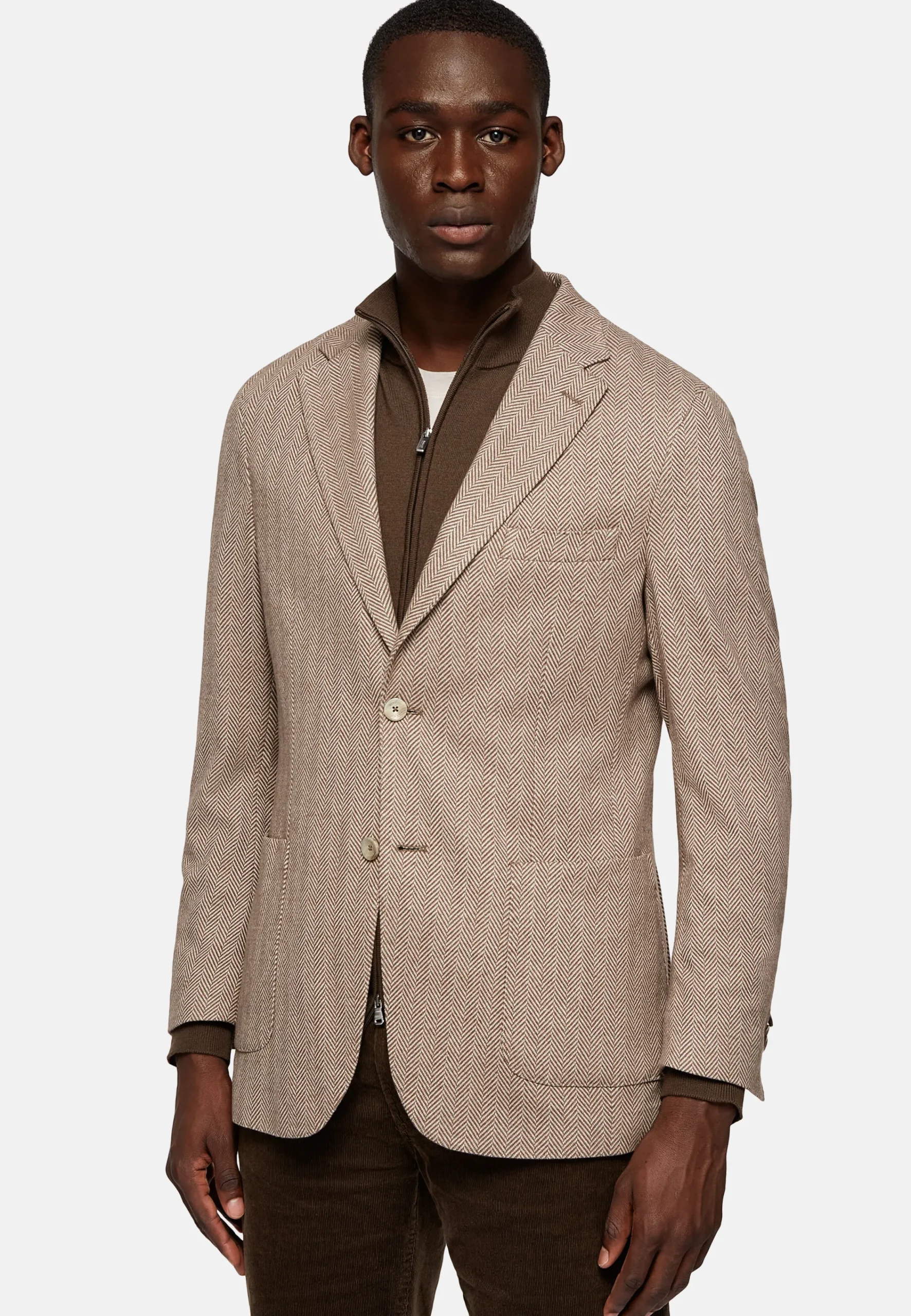 Vestes-Boggi Milano Veste Structurée En Coton Mélangé Jersey Taupe