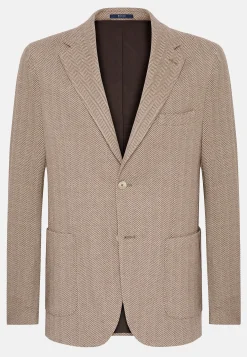 Vestes-Boggi Milano Veste Structurée En Coton Mélangé Jersey Taupe