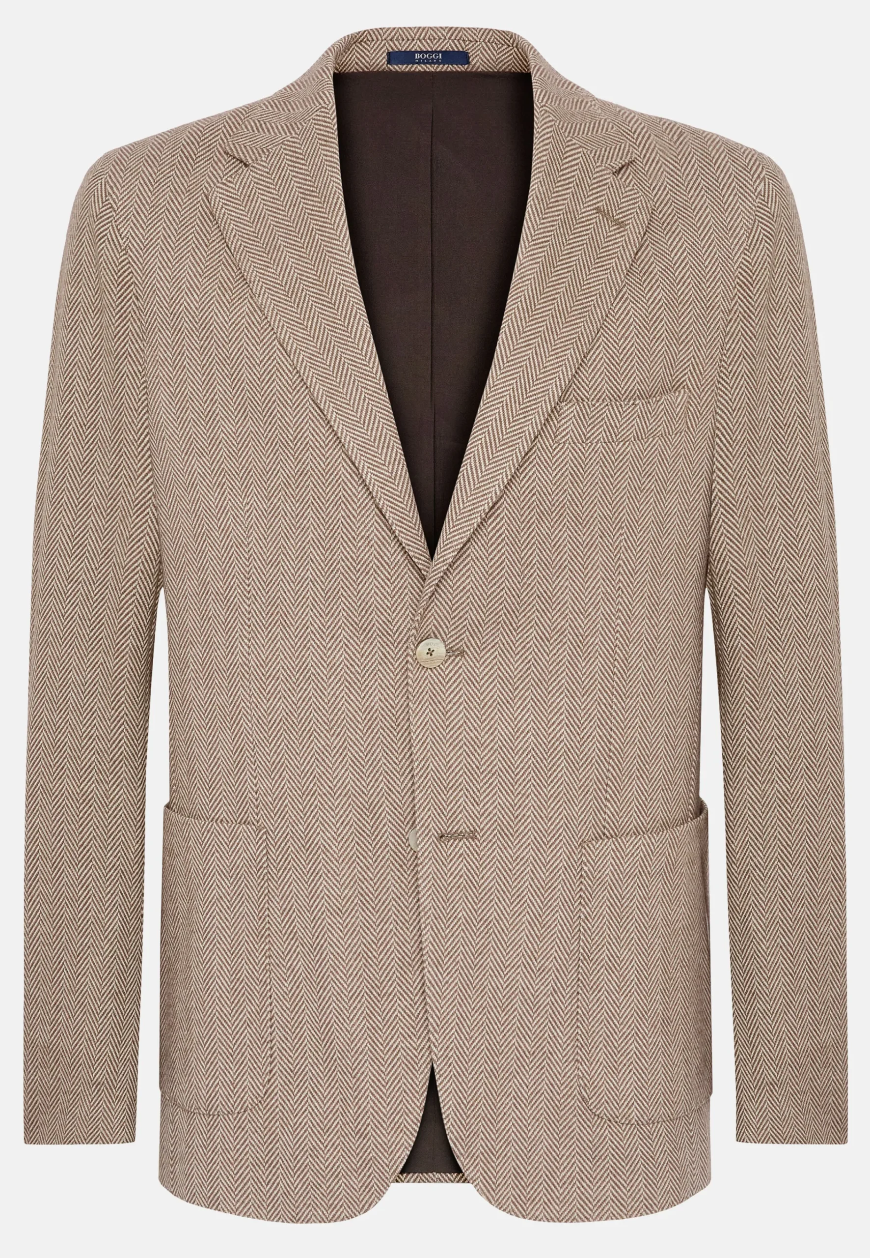 Vestes-Boggi Milano Veste Structurée En Coton Mélangé Jersey Taupe