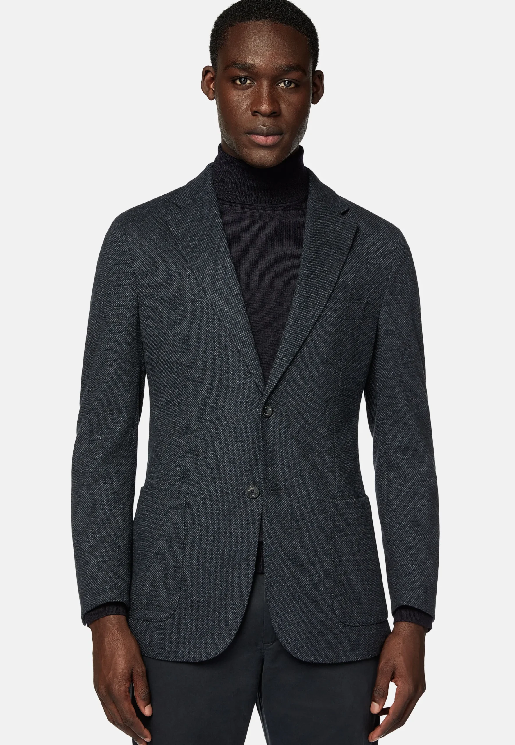 Vestes-Boggi Milano Veste Structurée En Coton Mélangé Jersey bleu marine